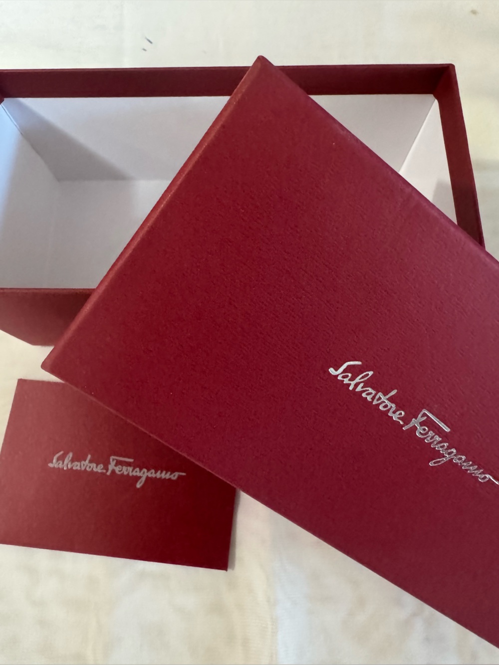 Salvatore Ferragamo 💯% Authentic Iconic Deep Red EMPTY Storage or Gift Box